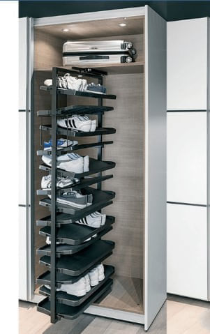 Sapateira Extensível e Rotativa 800 X 1680 X 365mm Cinza Hafele
