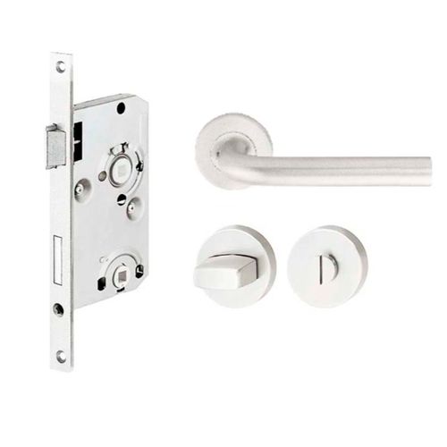 Fechadura Banheiro Bauer 55mm Inox Escovado Hafele