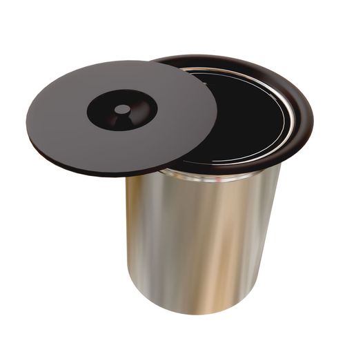 LIXEIRA DE EMBUTIR 8 LITROS INOX PRETO FORMI