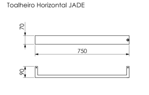 Toalheiro Térmico Jade Horizontal Inox Polido Metalworks