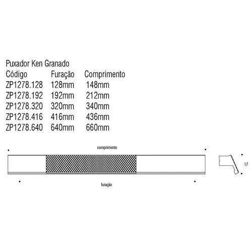 Puxador Ken Granado 192mm Vecchio Cobre Zen
