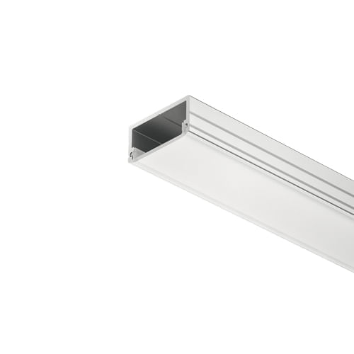 PERFIL LOOX 2190 SOBREPOR PRATA 2.5 METROS COM DIFUSOR LEITOSO HAFELE