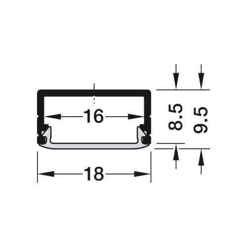 PERFIL LOOX 2190 SOBREPOR PRATA 2.5 METROS COM DIFUSOR LEITOSO HAFELE