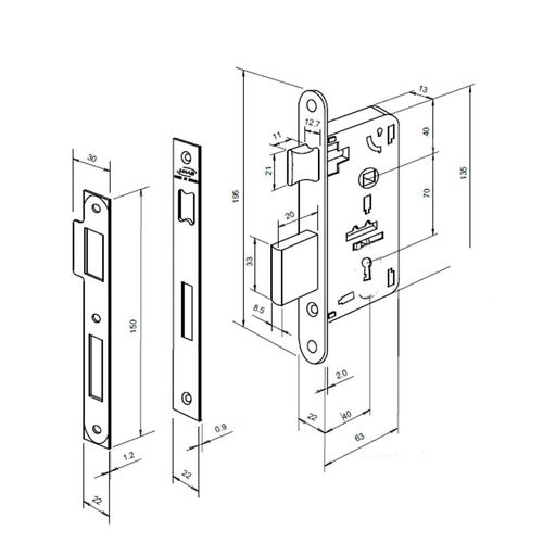 Fechadura Interna Odin 40mm Zamac Escovado Imab