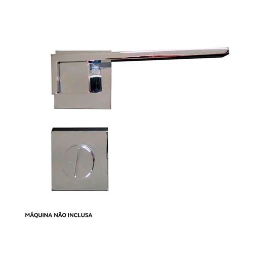Conjunto de Maçaneta Break Banheiro Quadrada Cromado Zen
