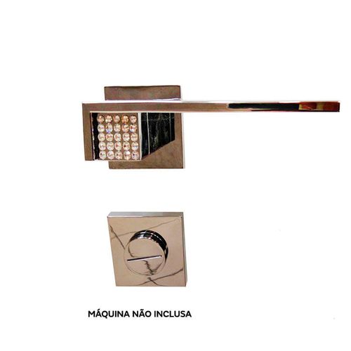 Conjunto de Maçaneta Break Diamond Banheiro Quadrada Cromado Zen
