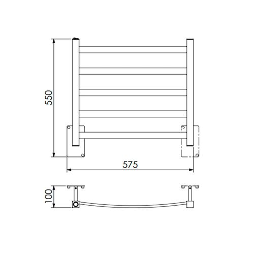 Toalheiro Térmico Sapphire Fio Oculto Bivolt Pequeno Inox Metalworks
