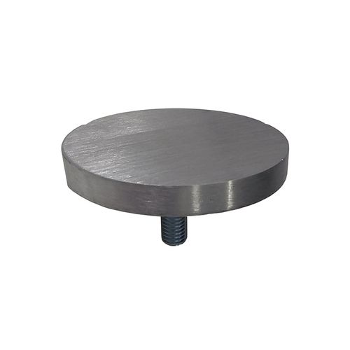 Fixador Redondo 3" para Mesa de Vidro Alumínio Escovado Base