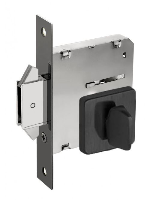 Fechadura Banheiro Bico Duplo 5006 45mm Preta Arouca