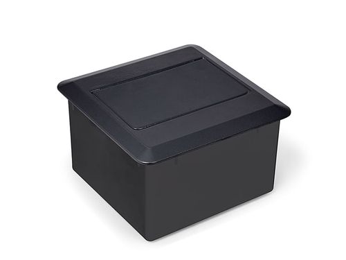 Caixa de Tomada para Mesa Nível Pratik Preta 3 Blocos Qtmov