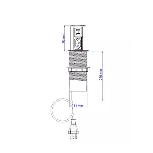 MINI TOTEM AUTOMÁTICO 1 TOMADA E 2USB BRANCO QTMOV