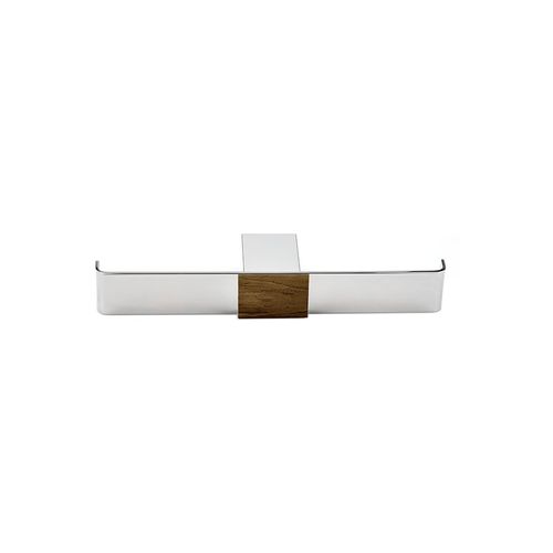 PAPELEIRA DUPLA ORIENTE WOOD CROMADO E POLIDO ZEN