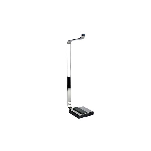 PAPELEIRA DE CHÃO STONE INOX POLIDO E PRETO ZEN