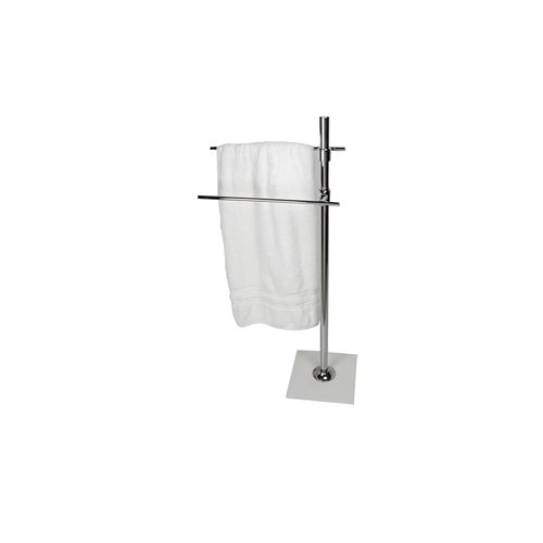 Toalheiro Piso Anello Cromado com Branco Zen