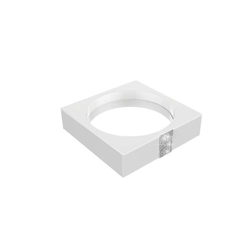 Bandeja Diamond Redonda Cromado com Branco Zen