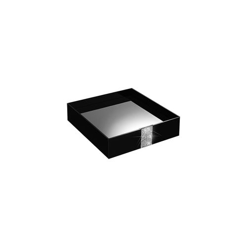 Bandeja Diamond Quadrada Cromada com Preto Zen