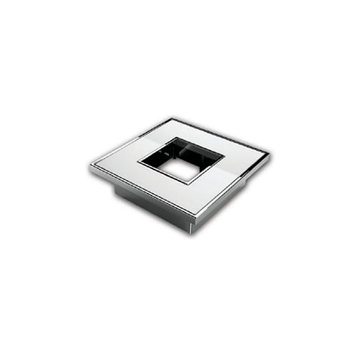 PUXADOR SQUARE EMBUTIR 38MM BRANCO COM CROMADO ZEN