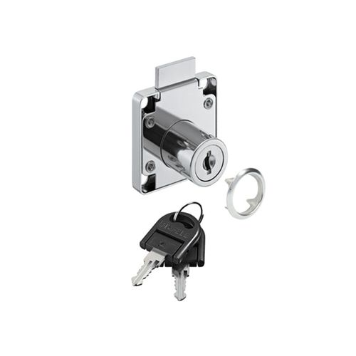 Fechadura para Gaveta 22mm Niquelada Hafele