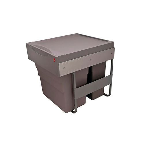 LIXEIRA EASY CARGO 1 X 19L 1 X 30L CINZA HAFELE