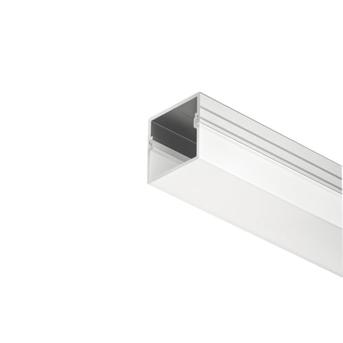 PERFIL LOOX 2192 DE SOBREPOR 2.5 METROS PRATA COM DIFUSOR LEITOSO HAFELE