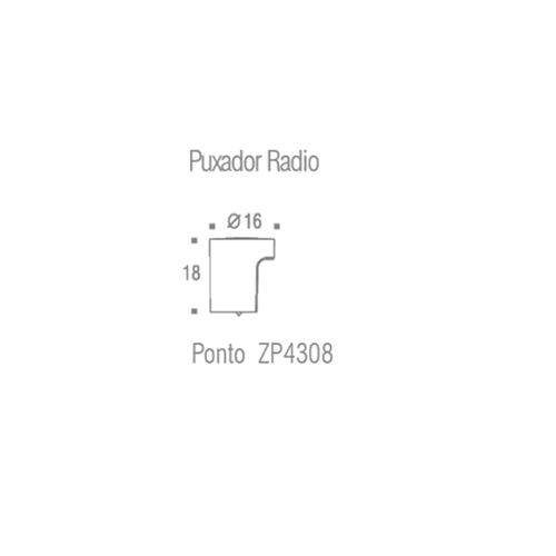 Puxador Rádio 16mm Cromado Zen