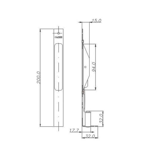 FECHO DE EMBUTIR 200X20MM CROMADO LA FONTE