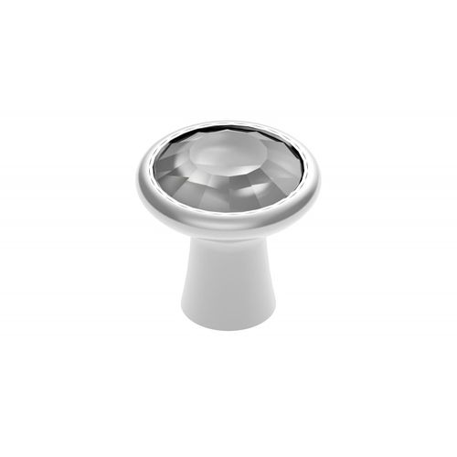 Puxador Cálice 18mm com Pedra em Acrílico Cromado Torralba