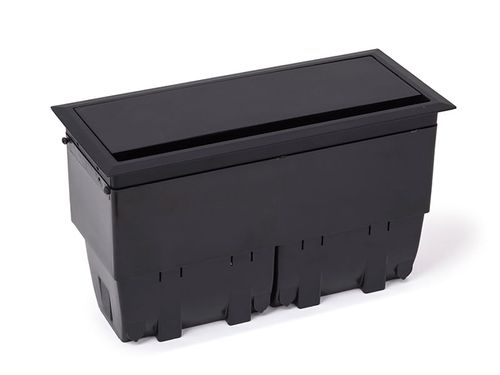 CAIXA DE MESA OPEN BOX ALUMÍNIO PRETO COM 8 BLOCOS QTMOV