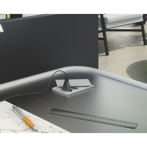 Caixa  de Mesa Branca para 3 Blocos Pezzi Qtmov