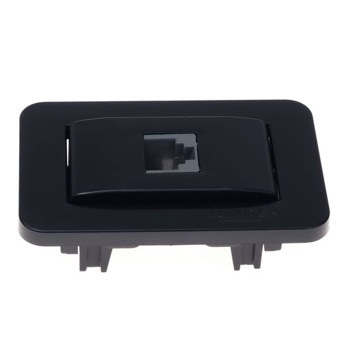 TOMADA PARA MOVEIS RJ-11 TELEFONE DE EMBUTIR PRETA LUMITEK