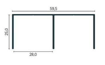 TRILHO SUPERIOR RM-025 3 METROS ROMETAL