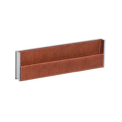 Puxador Cardiff 420mm Cromado com Couro Marrom Zen
