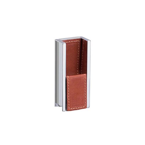 Puxador Cardiff 30mm Cromado com Couro Marrom Zen
