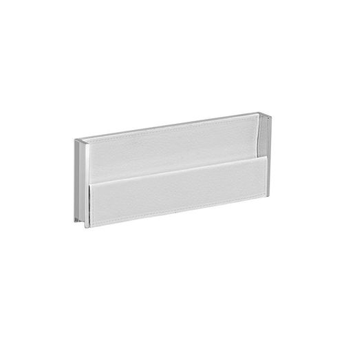 PUXADOR CARDIFF 200MM CROMADO COM COURO BRANCO ZEN
