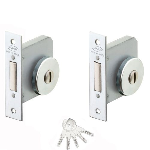 Fechadura Auxiliar 2200 Dupla Tecnoponto 0066 40mm Cromo Acetinado Imab