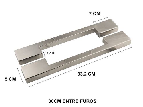 Puxador Duplo Big Thin 400mm Inox Escovado Geris