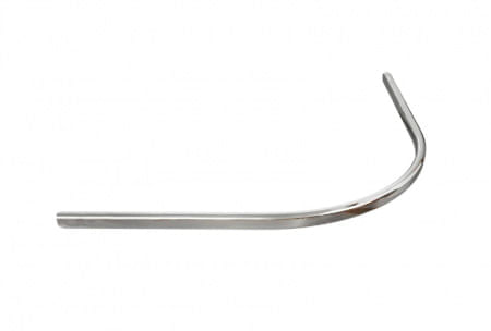 TUBO CABIDEIRO CURVO REDONDO 150CM CROMADO BASE