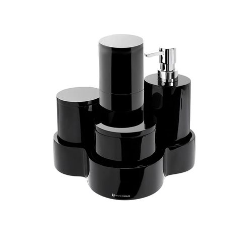 CONJUNTO DE BANCADA 5 PEÇAS TUBE PRETO BANHO MAIS