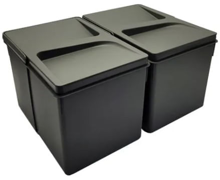 Conjunto de 02 Lixeiras 12l para Gaveta 600mm Hafele