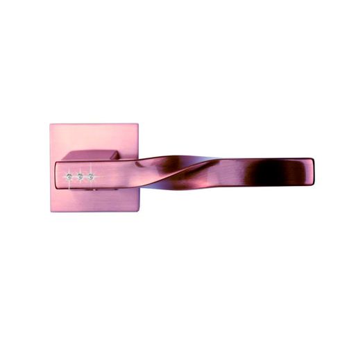 Maçaneta Narval Banheiro Quadrada Rosê Escovada Diamond Zen