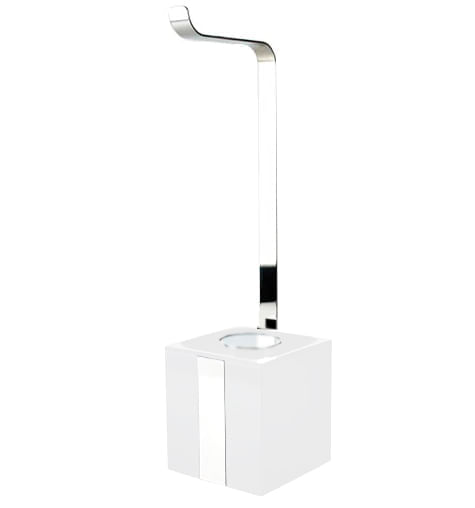 Papeleira com Lixeira 1.5l Soho Inox Polido Branca Zen
