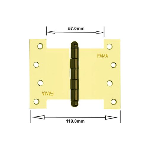 Dobradiça Palmela 1218 Tipo H 2.¼ X 4.½ Aço Oxidado Fama