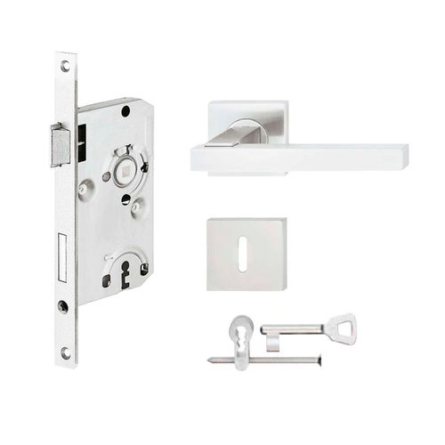 Fechadura Interna Quadrus 55mm Inox Escovado Hafele