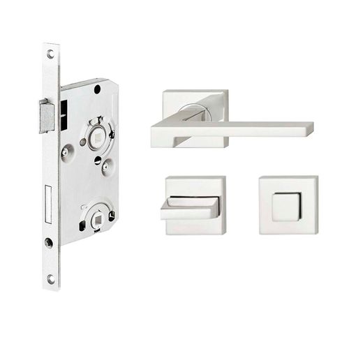 Fechadura Banheiro Dritto 55mm Inox Escovado Hafele