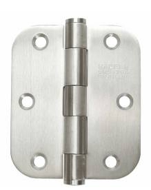 Dobradiça 3.5 X 3'' Canto Redondo Inox Escovado Hafele