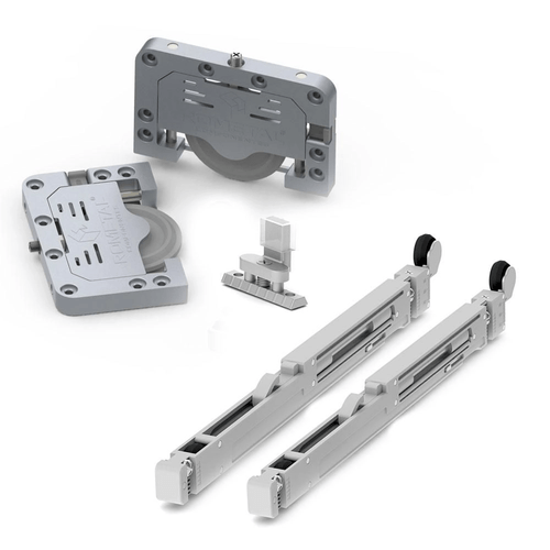 Kit Rb-68vr300 para 2 Portas Robus Sobreposto Cromo Acetinado Rometal
