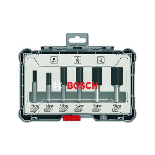 Jogo 6 Fresas Retas Standard Encaixe 6mm Bosch
