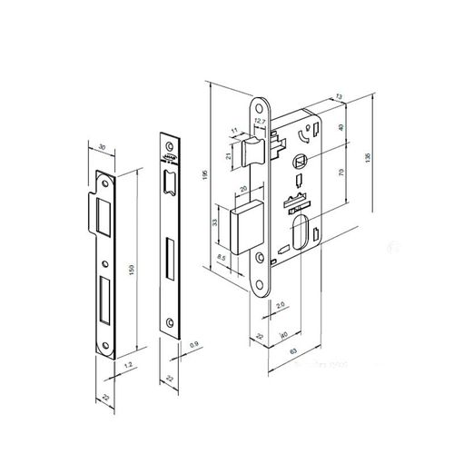 Fechadura Externa Odin 40mm Zamac Cromada Imab