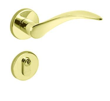 Fechadura Externa Icaro 1750 Latão 55mm Dourado Polido Imab