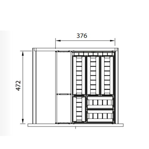 Divisor de Talheres Inox 377 X 500mm Hafele